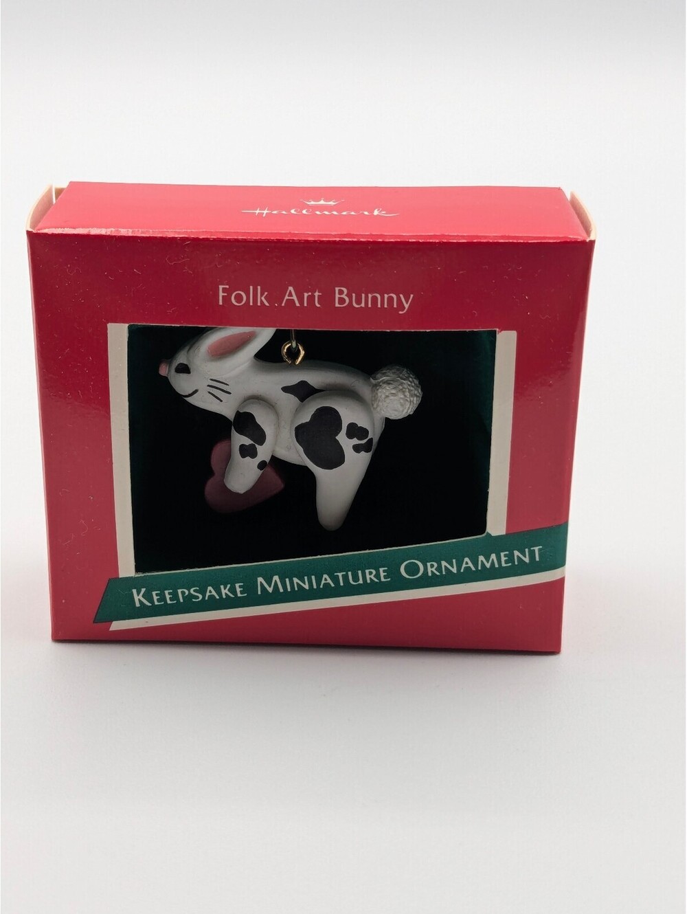 Hallmark Keepsake Folk Art Bunny Miniature Ornament 1989, New in Box